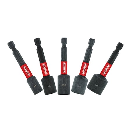 Diablo Diablo 2-9/16 in. L Black Oxide Magnetic Nut Setter Set 5 pc DNTSL-S5